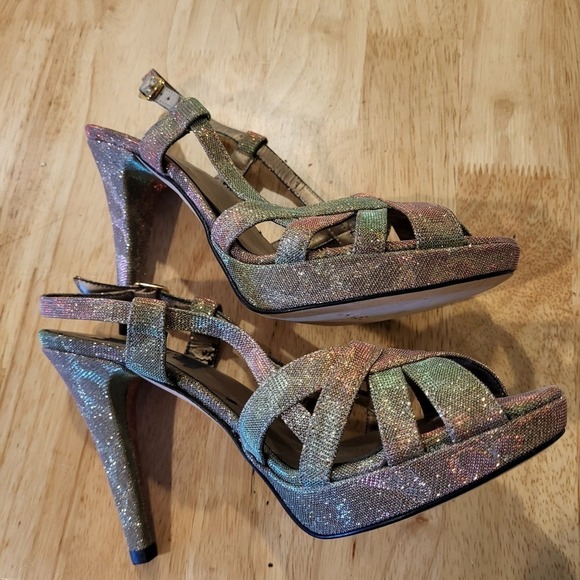 Rainbow Leopard Metalic Strappy 8m 4" Heel - Picture 6 of 9